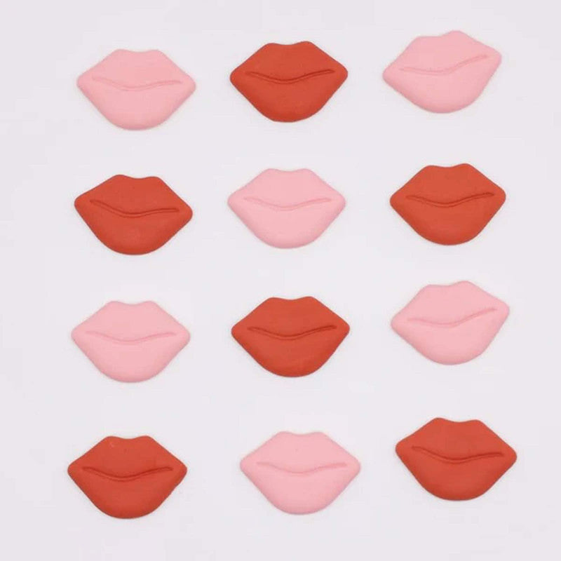 Edible Valentines Cake Decorations Red & Pink Lips
