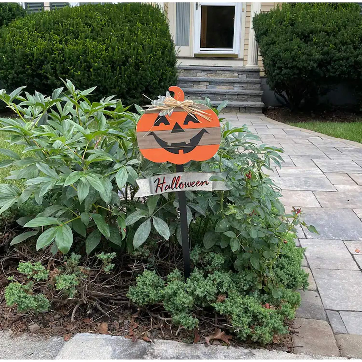 3 Feets Jacko Lantern Yard Decoration Wood Metal Straw