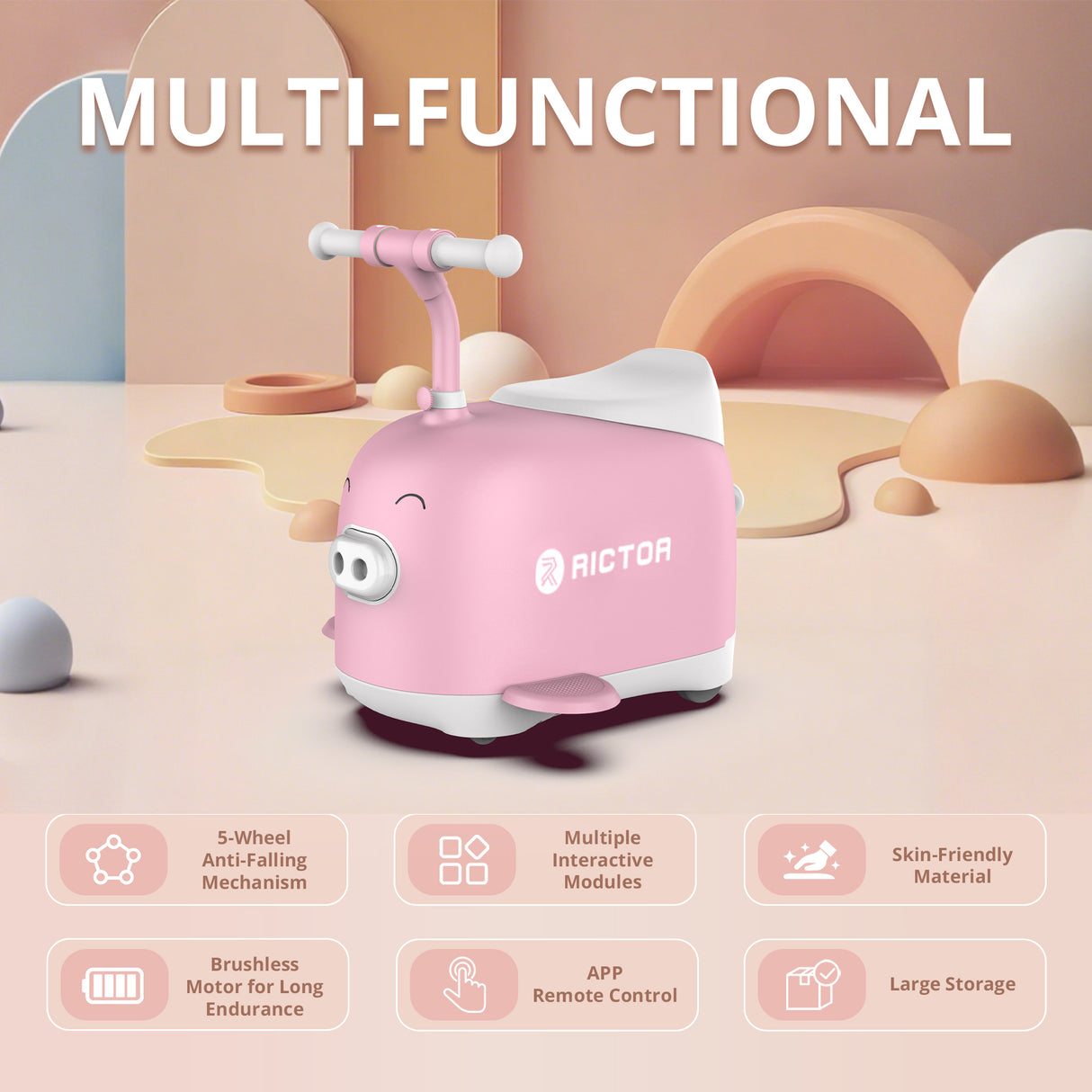 Kids Electric Drift Scooter, Pink & Blue, Lightweight, Adjustable Speed, Bluetooth, IPX4 Waterproof, Ages 5–12