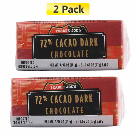 Trader Joe's 72% Cacao Belgian Dark Chocolate Bars 1 Pound