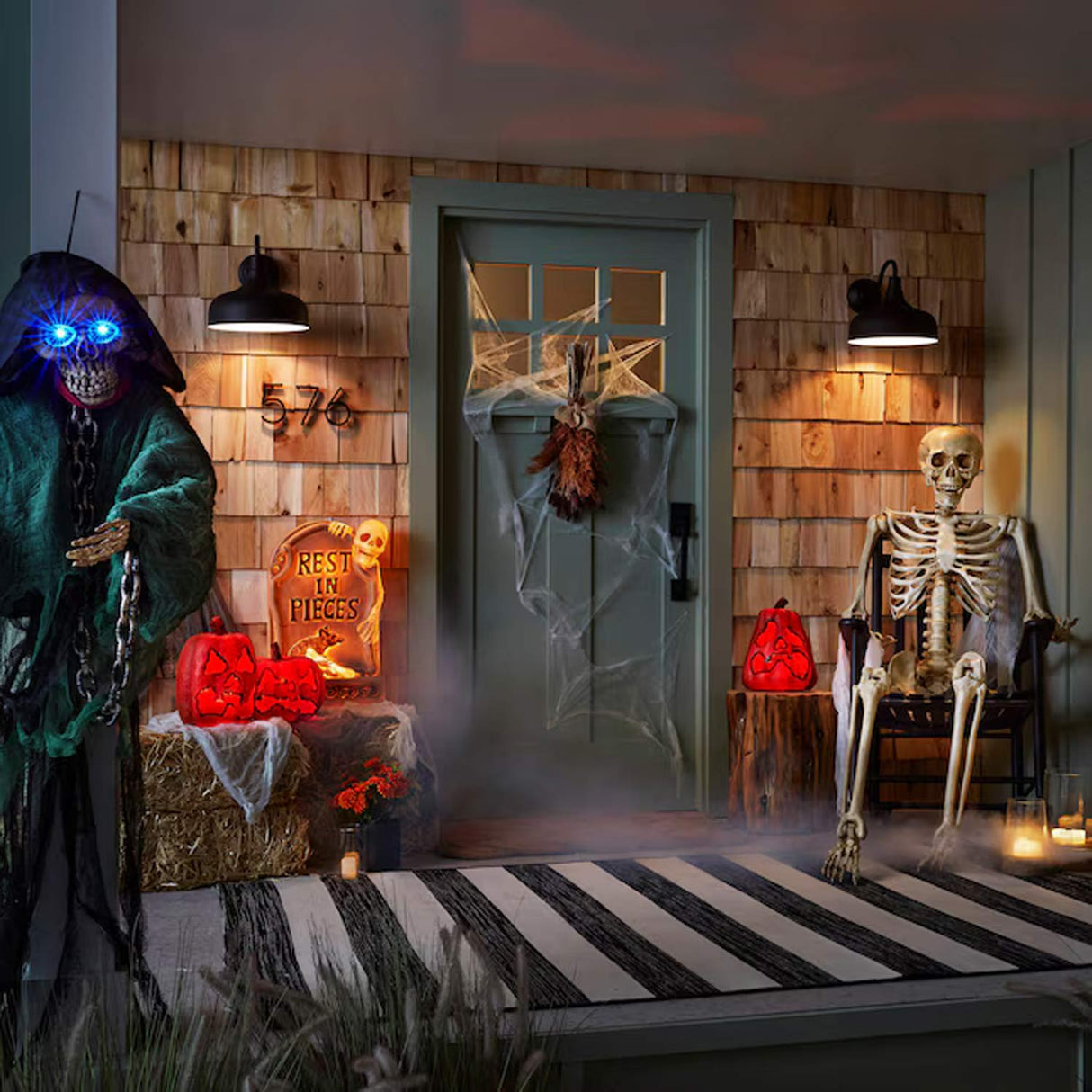 Haunted Living 1-ft Lighted Scary Jack-O-Lantern Decoration