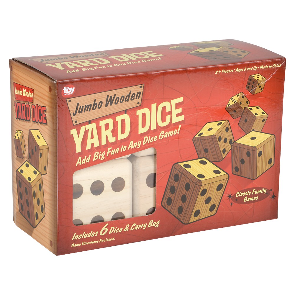 Jumbo Wooden Yard Dice 3.5" (1 Set)