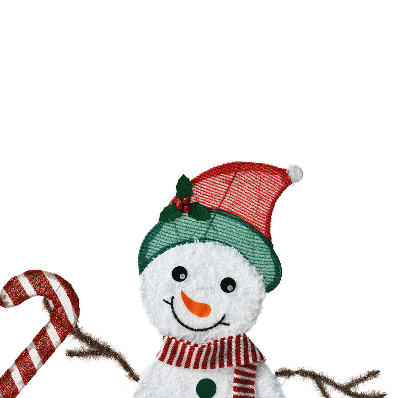 Set of 2 Heart Shaped Snowmen with Warm LED Lights Indoor Outdoor Christmas Decoration