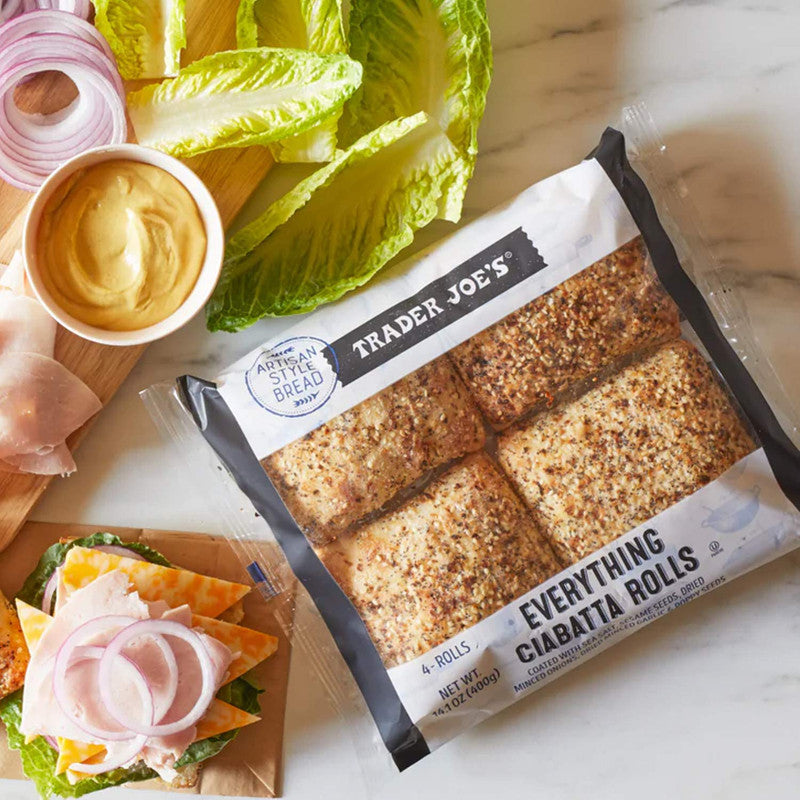 Trader Joes Everything Ciabatta Rolls/14.1 Oz