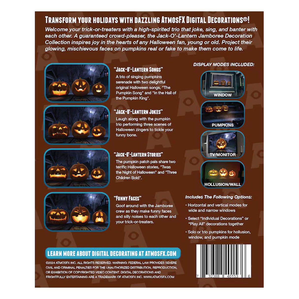 60 Inches Hanging Happy Halloween Digital Jack-o-Lantern Decoration