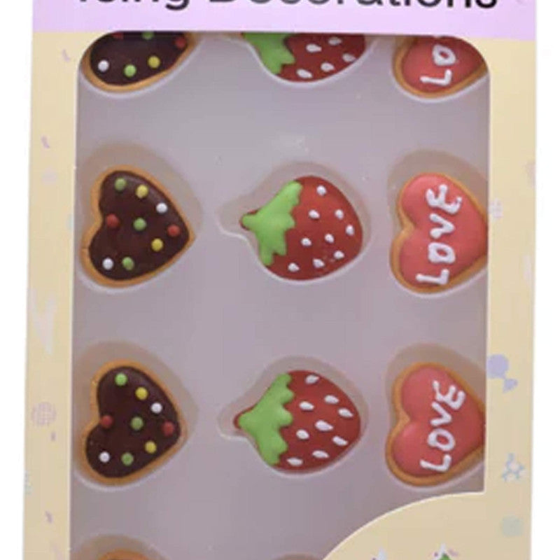 Valentines Cake Decorations Love Heart Strawberry Edible
