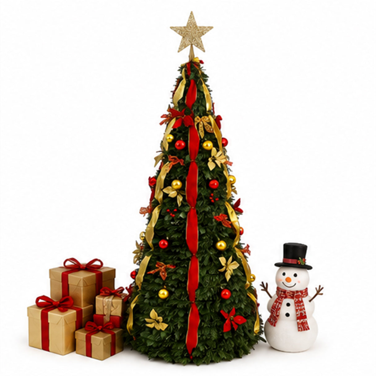 6.5FT Pre Lit Christmas Tree Warm White Multi Lights