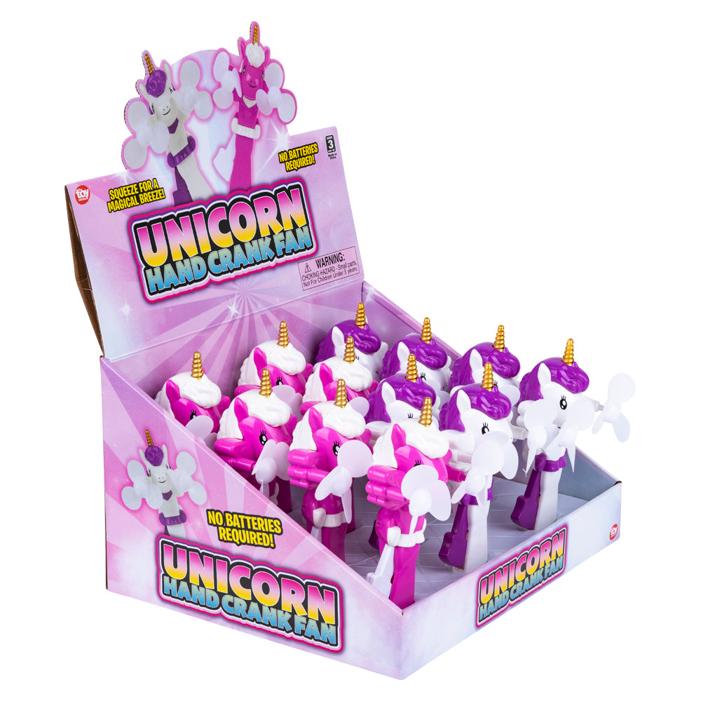 Unicorn Hand Crank Fan (1 DZ)