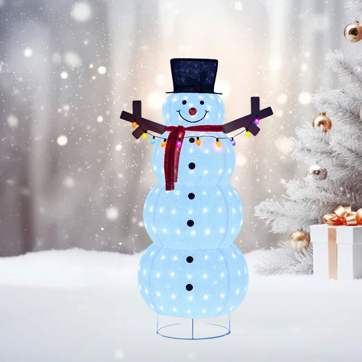 60 Inch Plush Lantern Snowman Indoor Outdoor Christmas Holiday Decoration