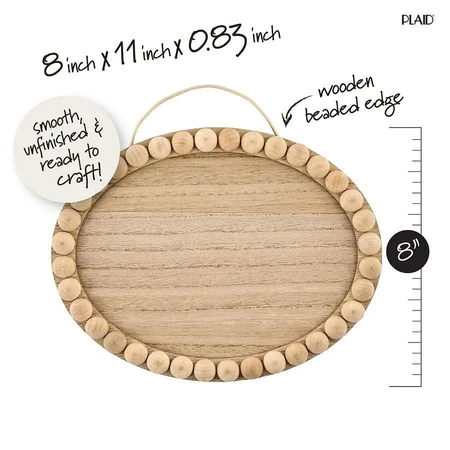 Wood Oval with Beaded Edge - 8" x 11"