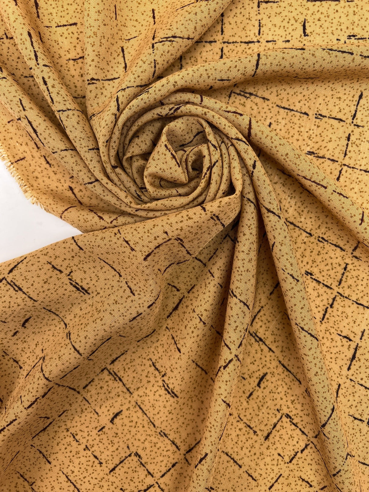 Acrylic Woven Printed Brown Beige Fabric