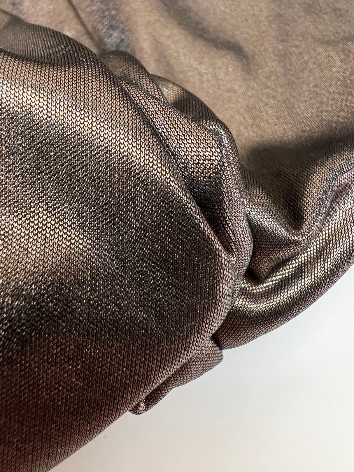 Golden Knitted Fabric With Moiré