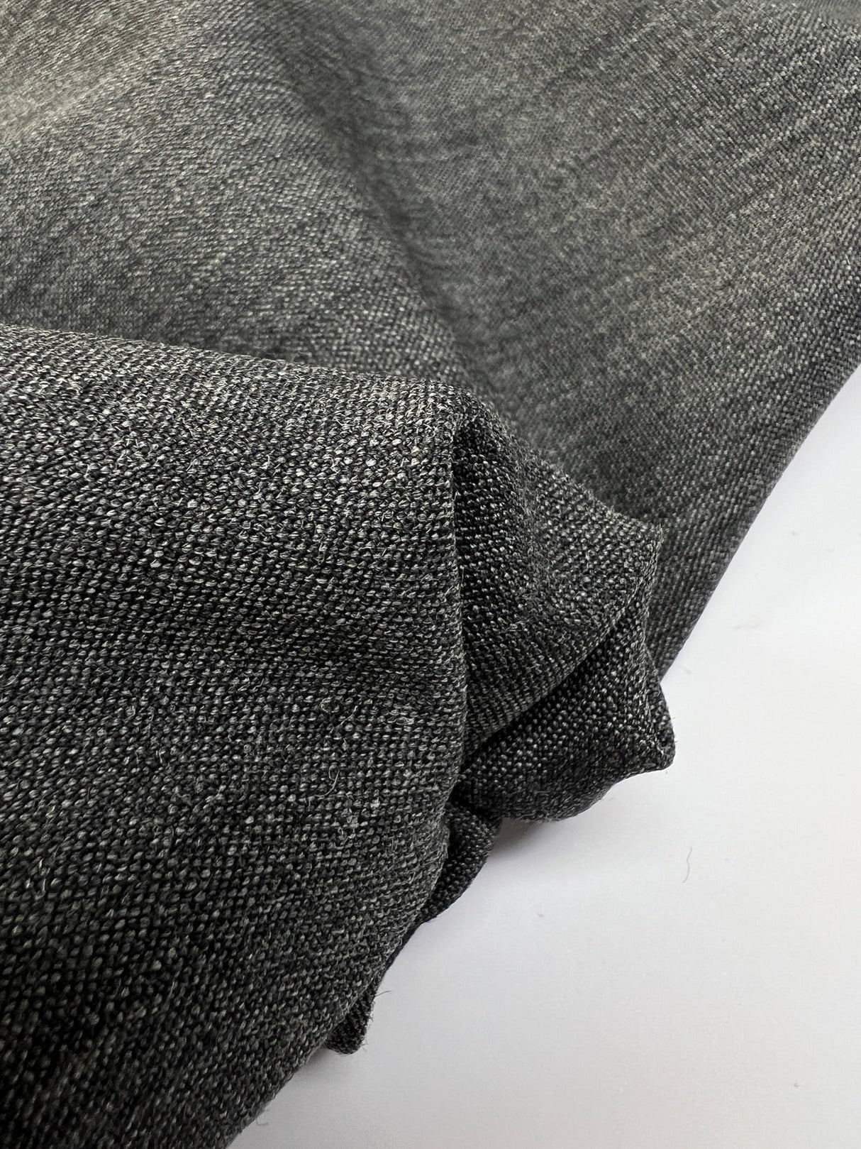 Italian Melange Wool Suit Fabric Gray Black