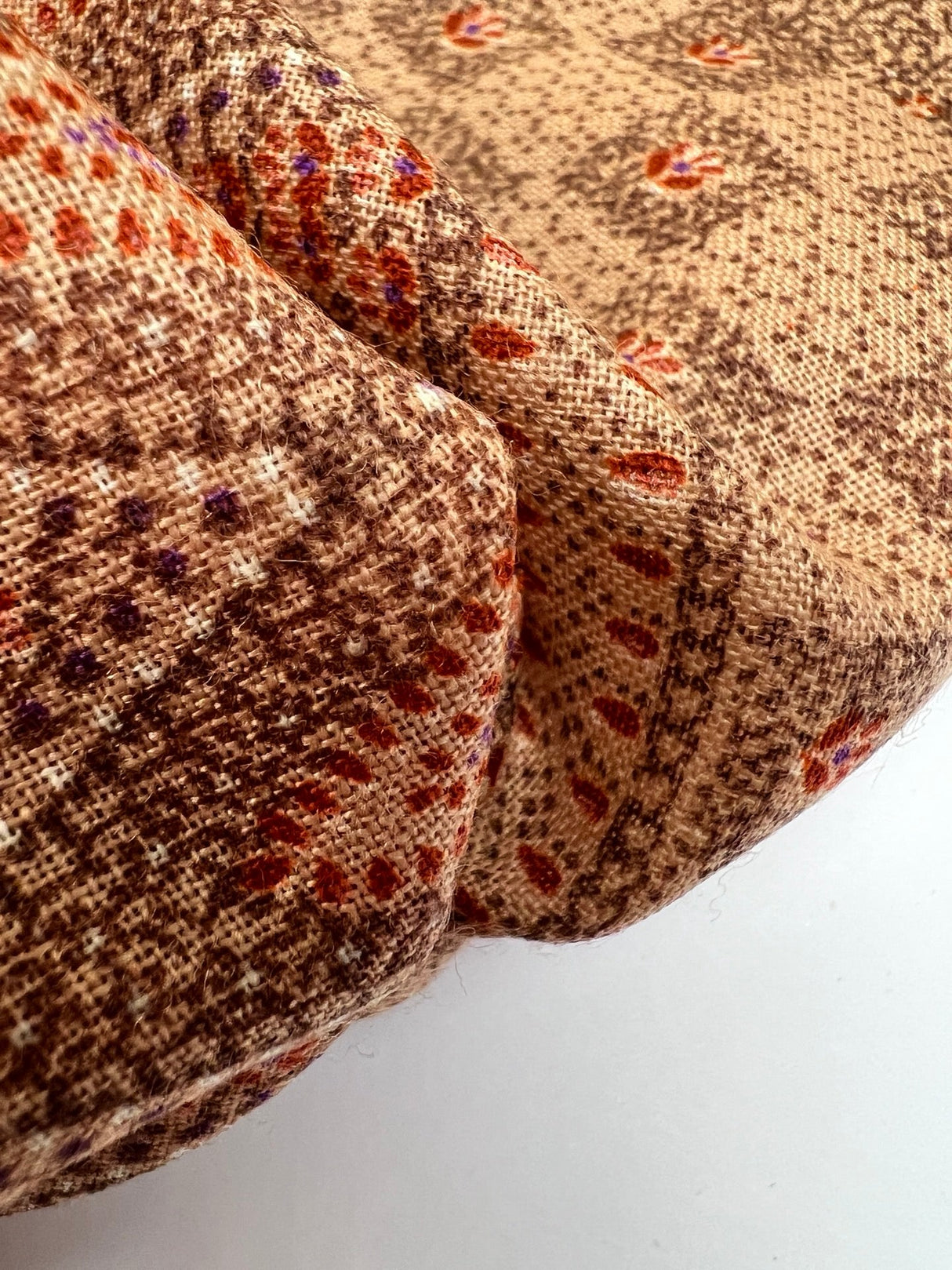 Printed Wool Staple Fabric Brown Beige