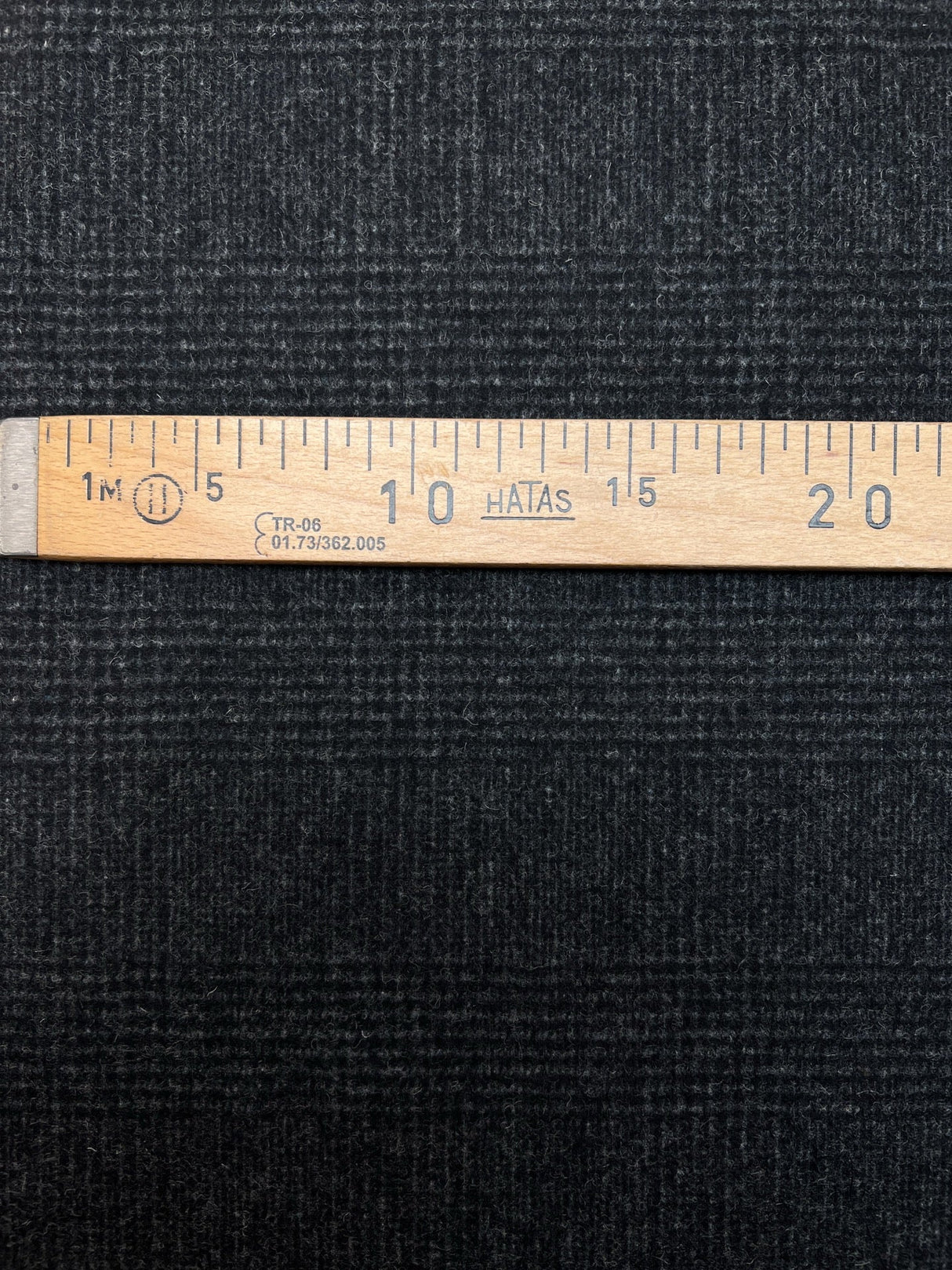 Wool Tweed Coat Fabric Checked Gray