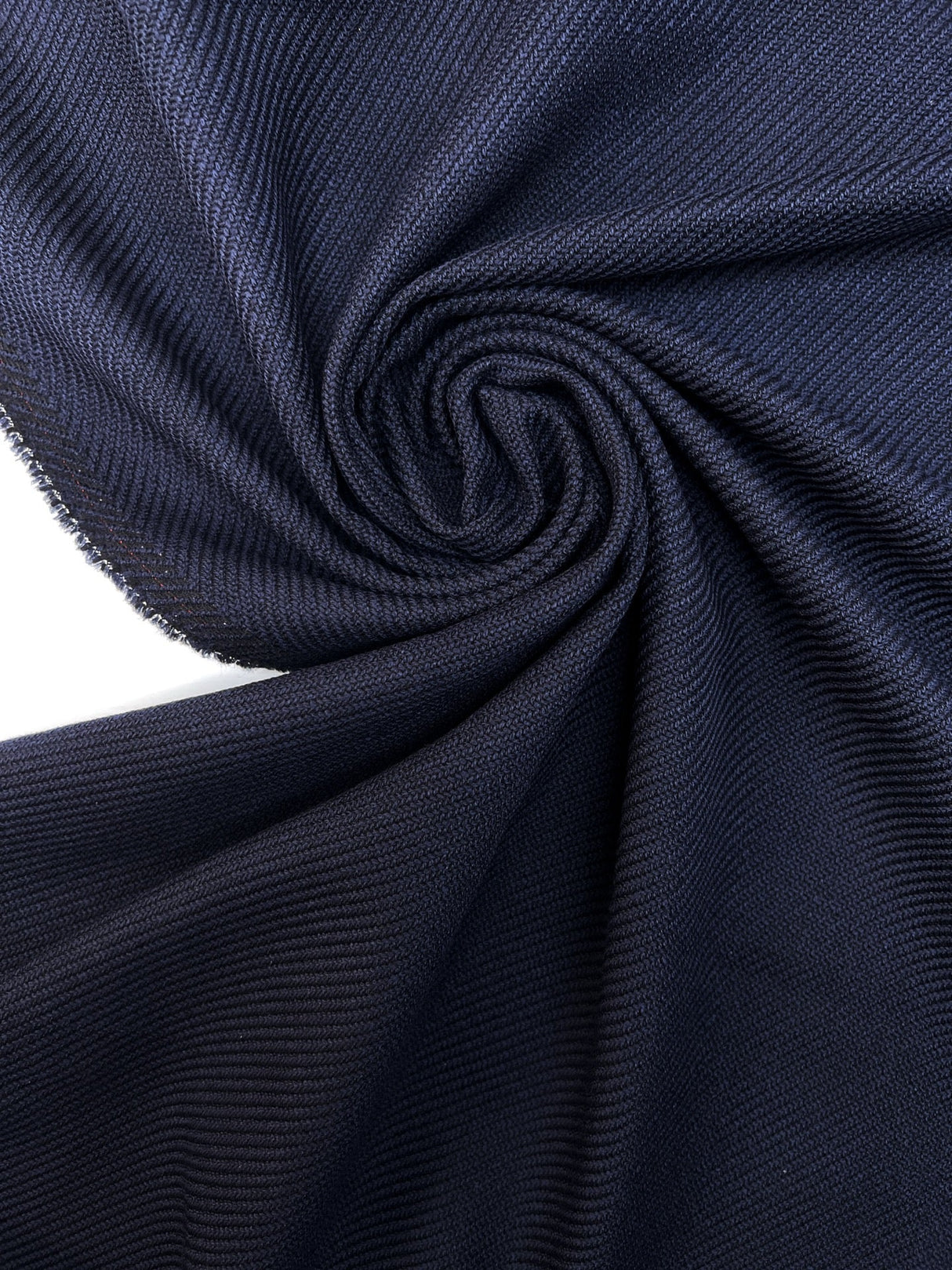 Wool Cotton Twill Fabric Blue Black
