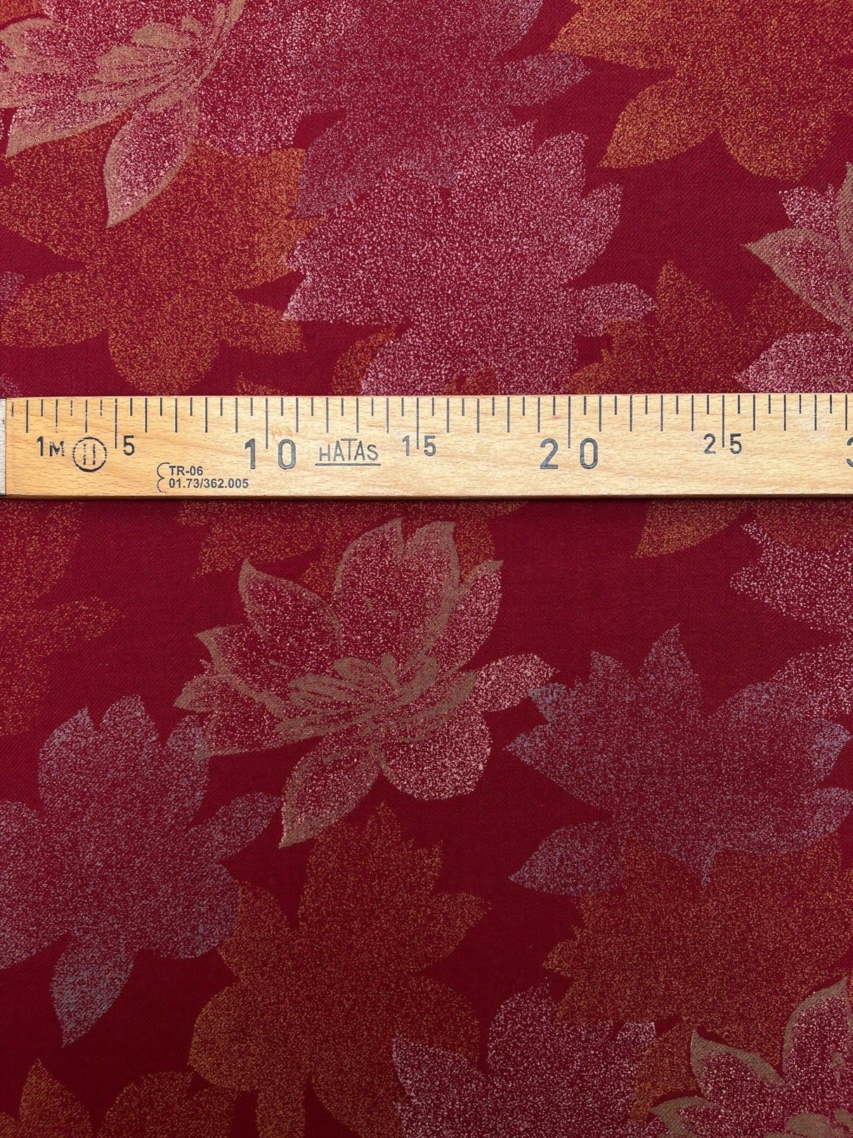 Italian Red Printed Wool Twill