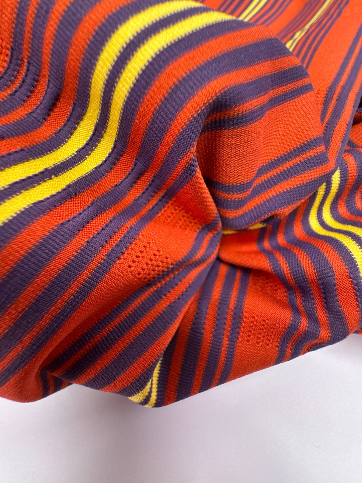 Jacquard Knit Striped Yellow Blue Orange