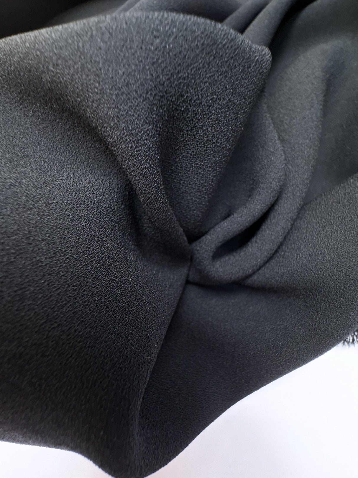 Black Polyester Elastane Crepe
