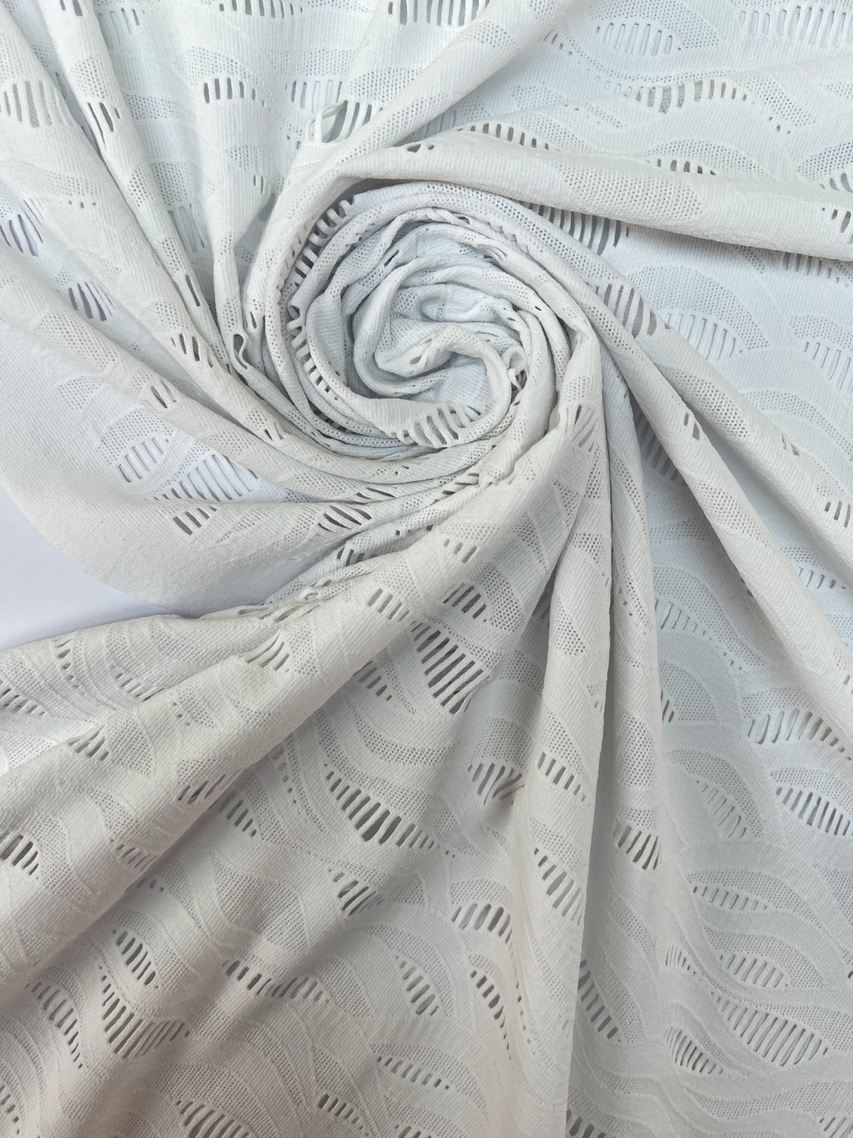 Polyamide Elastane Knitted Abstract White