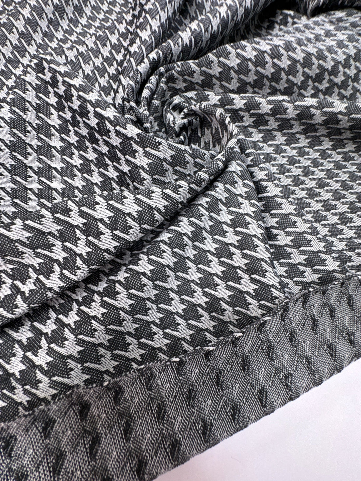 Houndstooth Knitted Polyamide Elastane Gray Black
