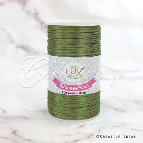 2Mm Rat-Tail (Chinese Knot) - 200 Yards (Moss Green)