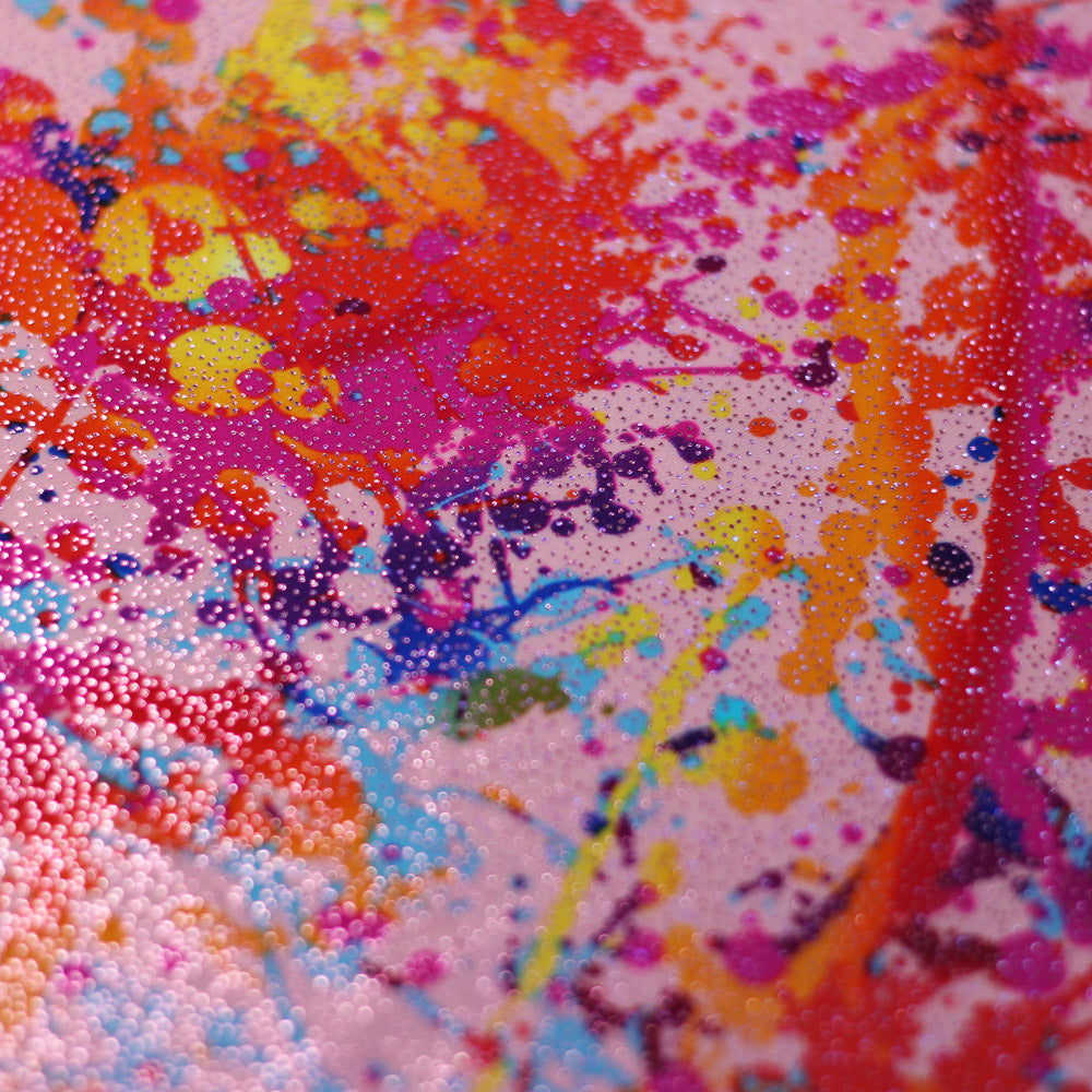 Graffiti Nylon Spandex Fabric - Rainbow Paint Splatter, Multi-Color, 58/60" Width (1 Yard)
