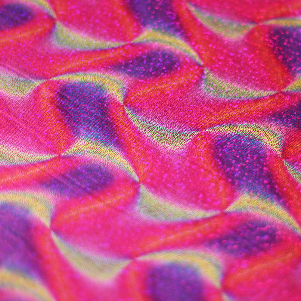 Water Color Polyester Spandex Fabric - Multi-Color Abstract Print, 58-60" Width (1 Yard)