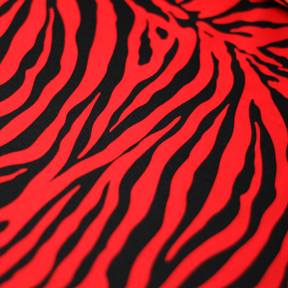 Classic Zebra Nylon Spandex Fabric - Black Zebra Animal Print, 58/60" Width (1 Yard)
