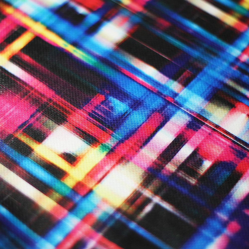 Optic Plaid Polyester Spandex Fabric - Blue And Multi Plaid, 58/60" Width (1 Yard)