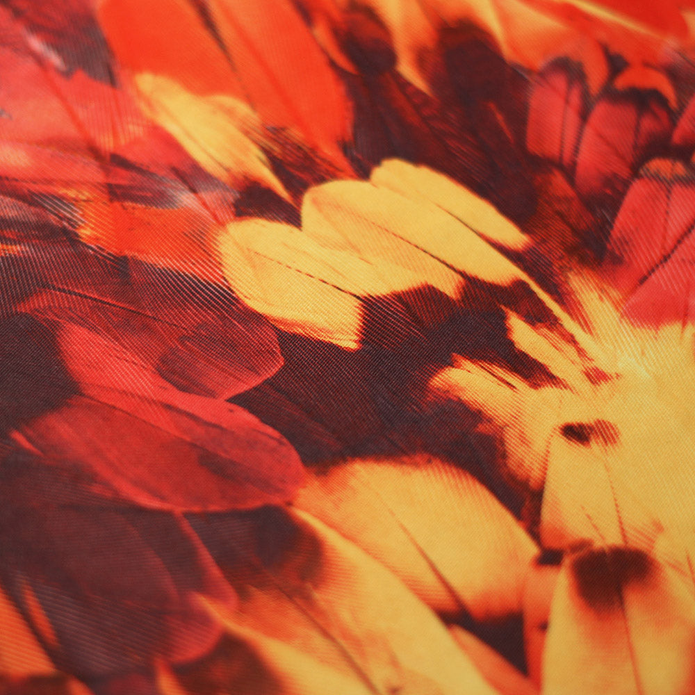 Tropical Feathers Polyester Spandex Fabric - Multicolor Feather Print, 58/60" Width, 200 GSM (1 Yard)