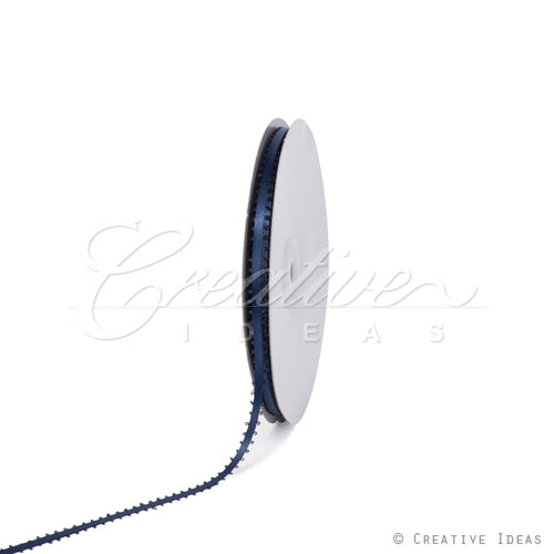 3/16" Double Face Picot Ribbon - 50 Yards (Navy Blue)