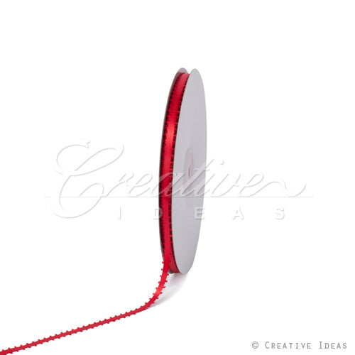 3/16" Double Face Picot Ribbon - 50 Yards (Red)