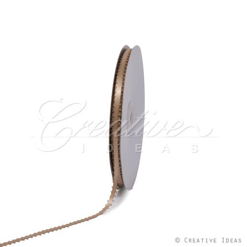 3/16" Double Face Picot Ribbon - 50 Yards (Toffee)