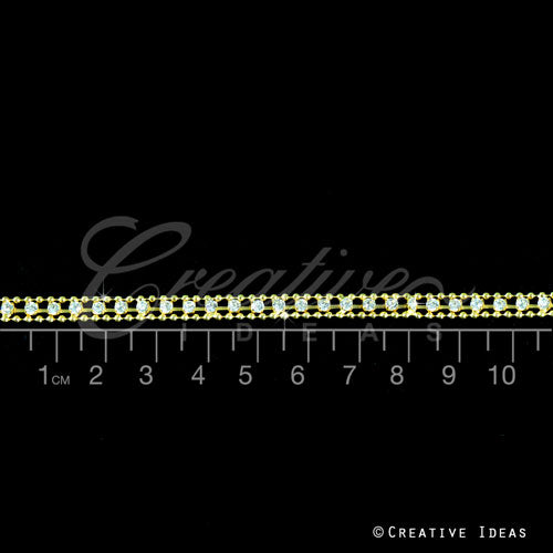3/16" Thin Rhinestone Chain-5 Yds (Gold)