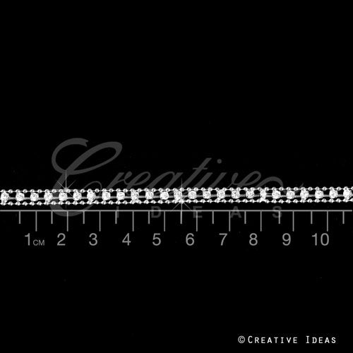 3/16" Thin Rhinestone Chain-5 Yds (Silver)