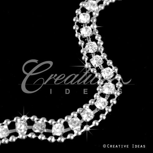 3/16" Thin Rhinestone Chain-5 Yds (Silver)