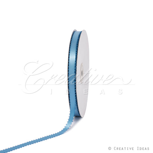 3/8" Double Face Picot Ribbon - 50 Yards (Antique Blue)