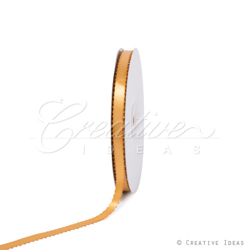 3/8" Double Face Picot Ribbon - 50 Yards (Antique Gold)