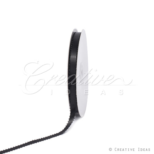 3/8" Double Face Picot Ribbon - 50 Yards (Black)