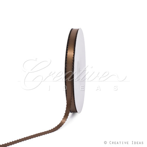 3/8" Double Face Picot Ribbon - 50 Yards (Brown)