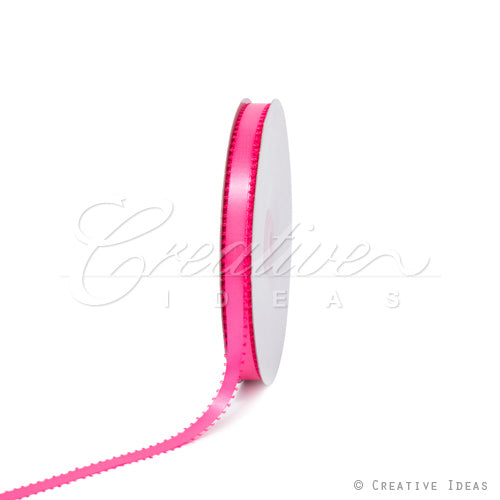 3/8" Double Face Picot Ribbon - 50 Yards (Hot Pink)