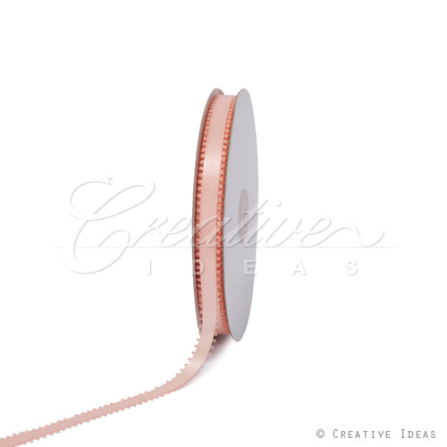 3/8" Double Face Picot Ribbon - 50 Yards (Light Peach)
