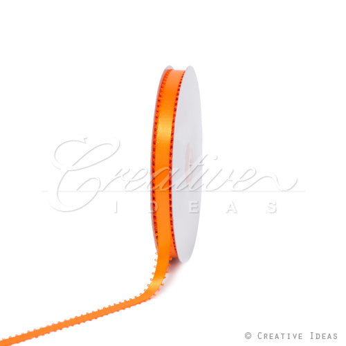 3/8" Double Face Picot Ribbon - 50 Yards (Orange)