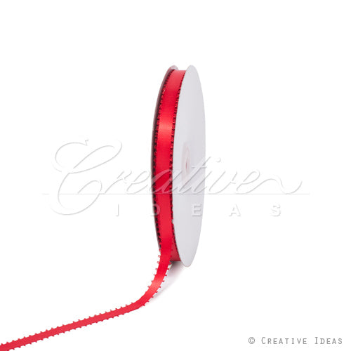 3/8" Double Face Picot Ribbon - 50 Yards (Red)