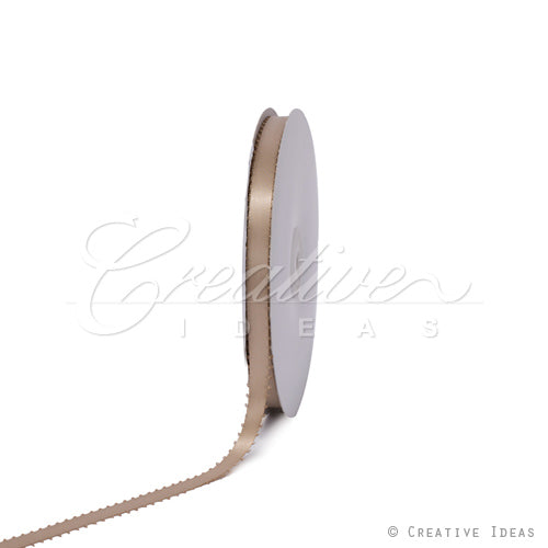 3/8" Double Face Picot Ribbon - 50 Yards (Toffee)