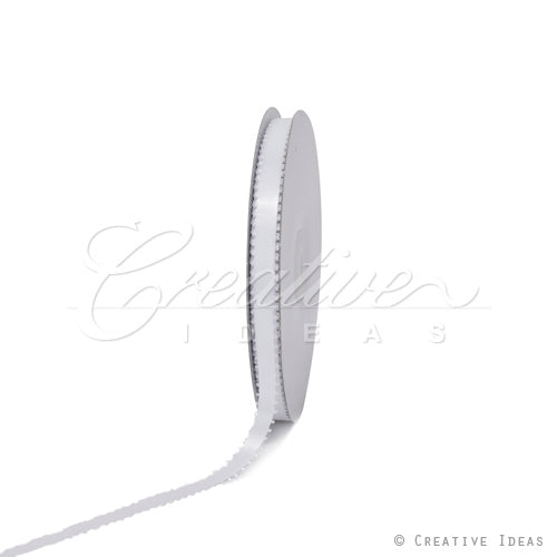 3/8" Double Face Picot Ribbon - 50 Yards (White)