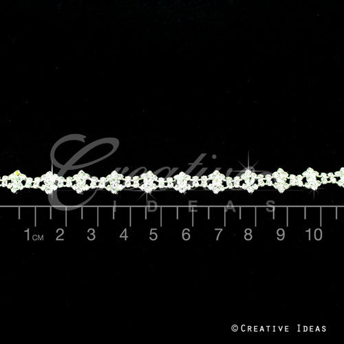 3/8" Faux Diamond Fringe Rhinestone Chain-3 Yds (Silver)