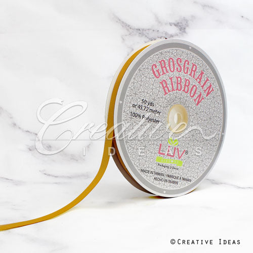 3/8" Grosgrain Ribbon - 50 Yards (Antique Gold)