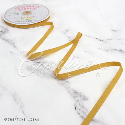 3/8" Grosgrain Ribbon - 50 Yards (Antique Gold)